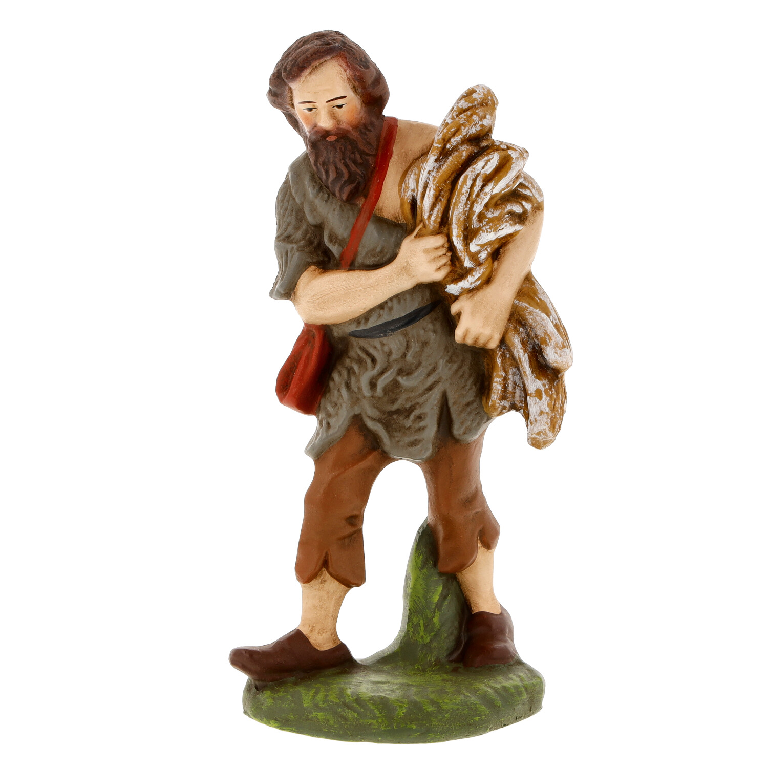 Weihnachtskrippe: Hirtenfigur mit Bündel