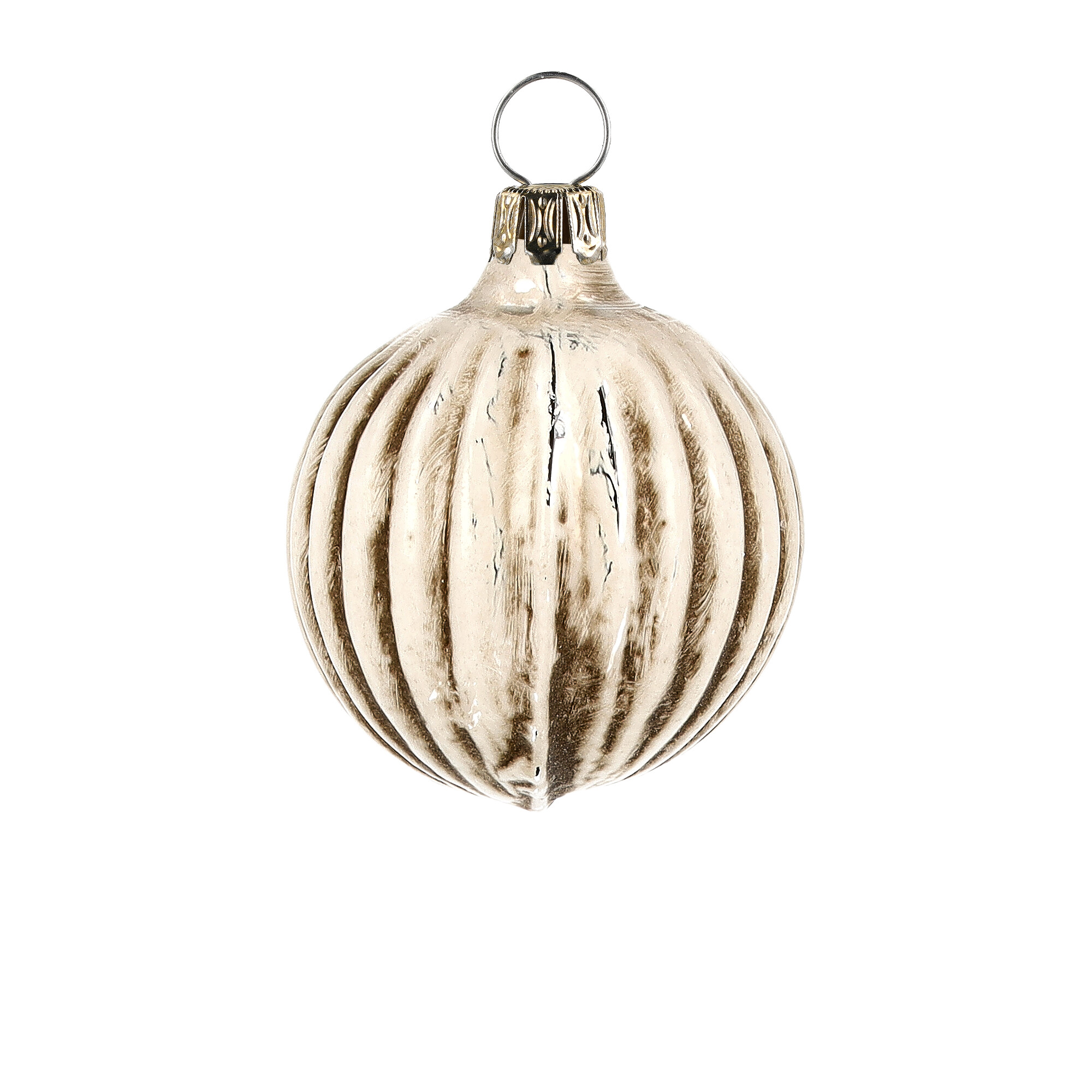 Nostalgisches Glasornament - 3er Set Weiße Miniaturkugeln