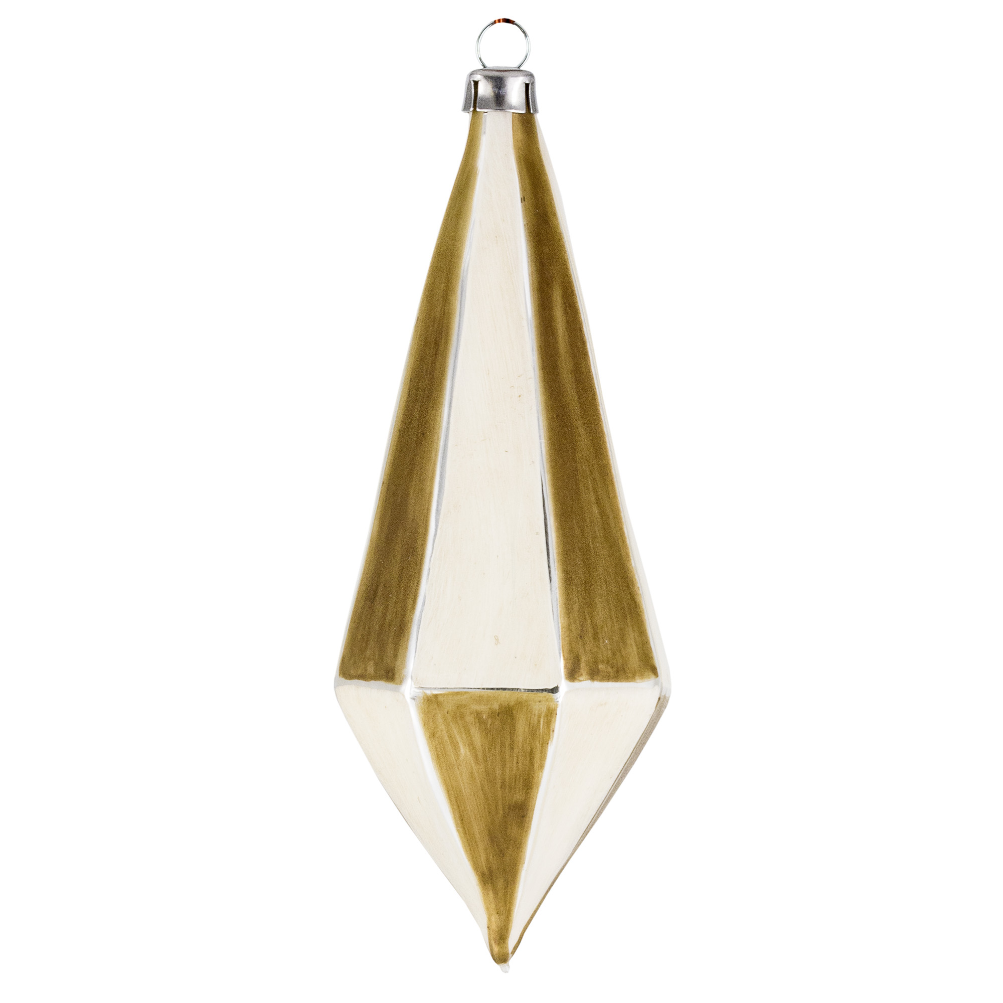 Geometrischer Glas-Christbaumanhänger in Gold