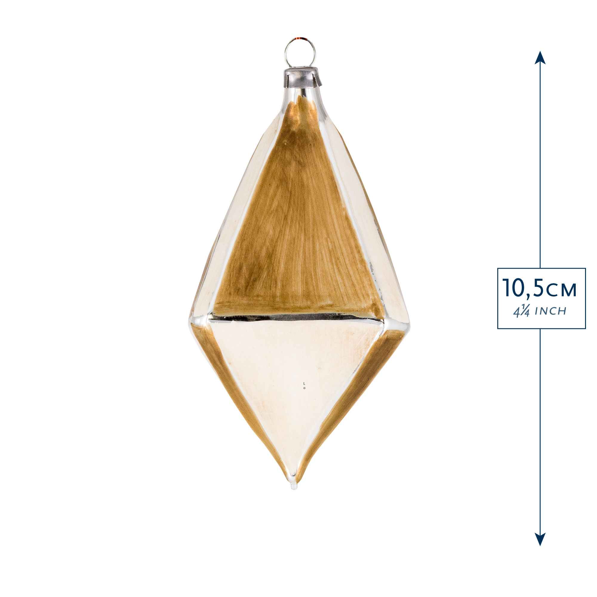 Geometrische Glas-Christbaumkugel gold 10,5 cm