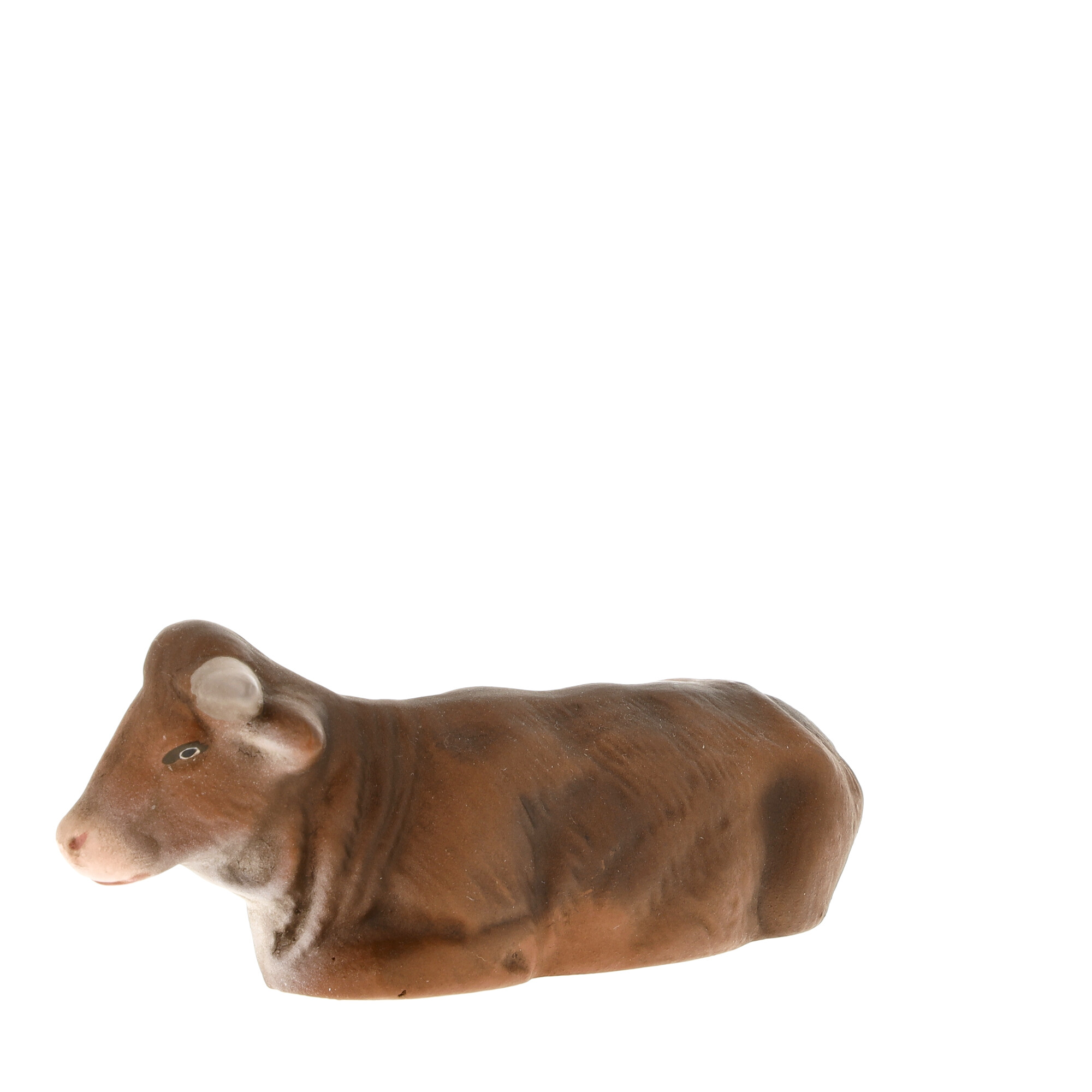 Liegende Kuh Krippenfigur, braun