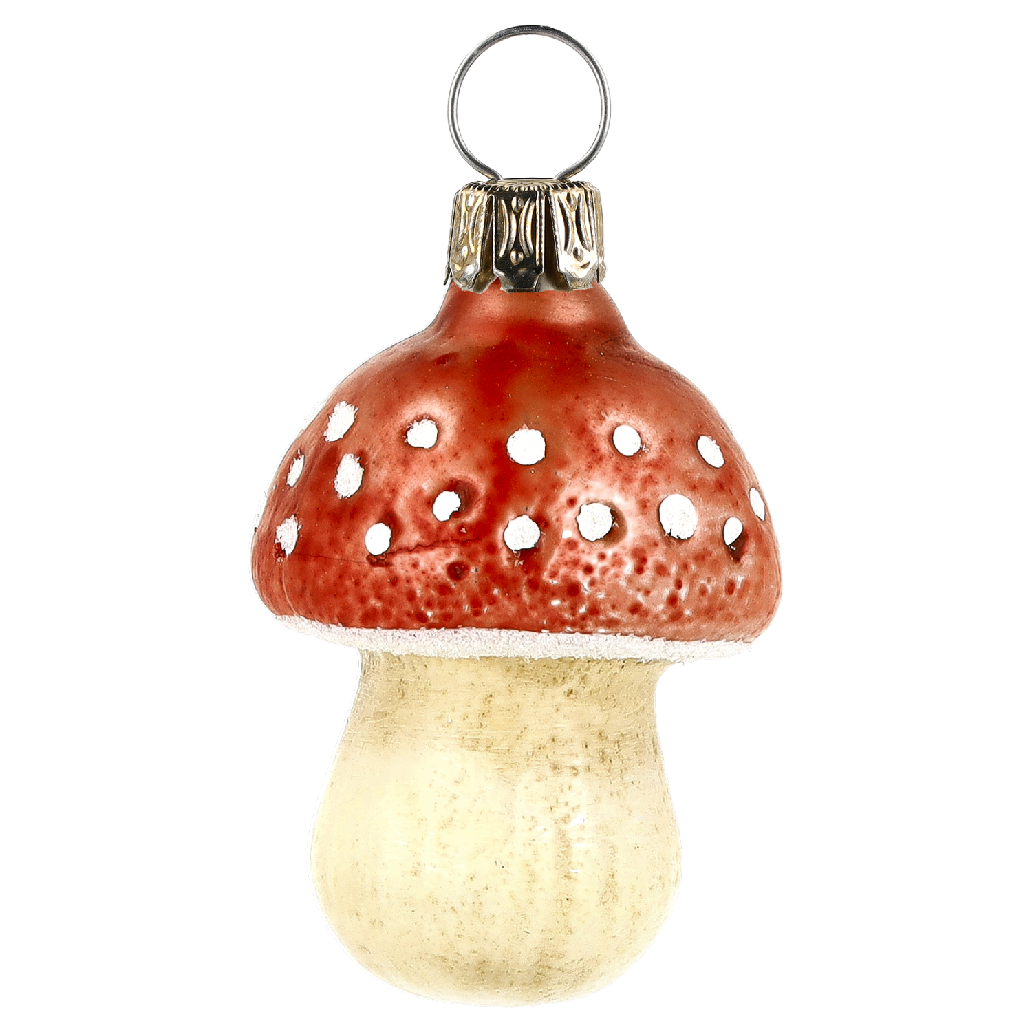 Christbaumschmuck aus Glas, Fliegenpilz rot-weiß