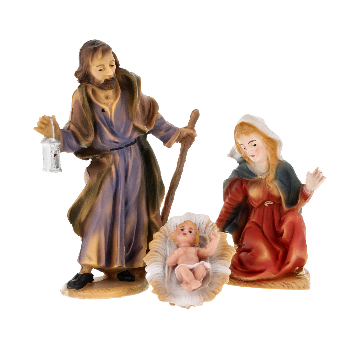 Heilige Familie Krippenfiguren Set mit Jesuskind