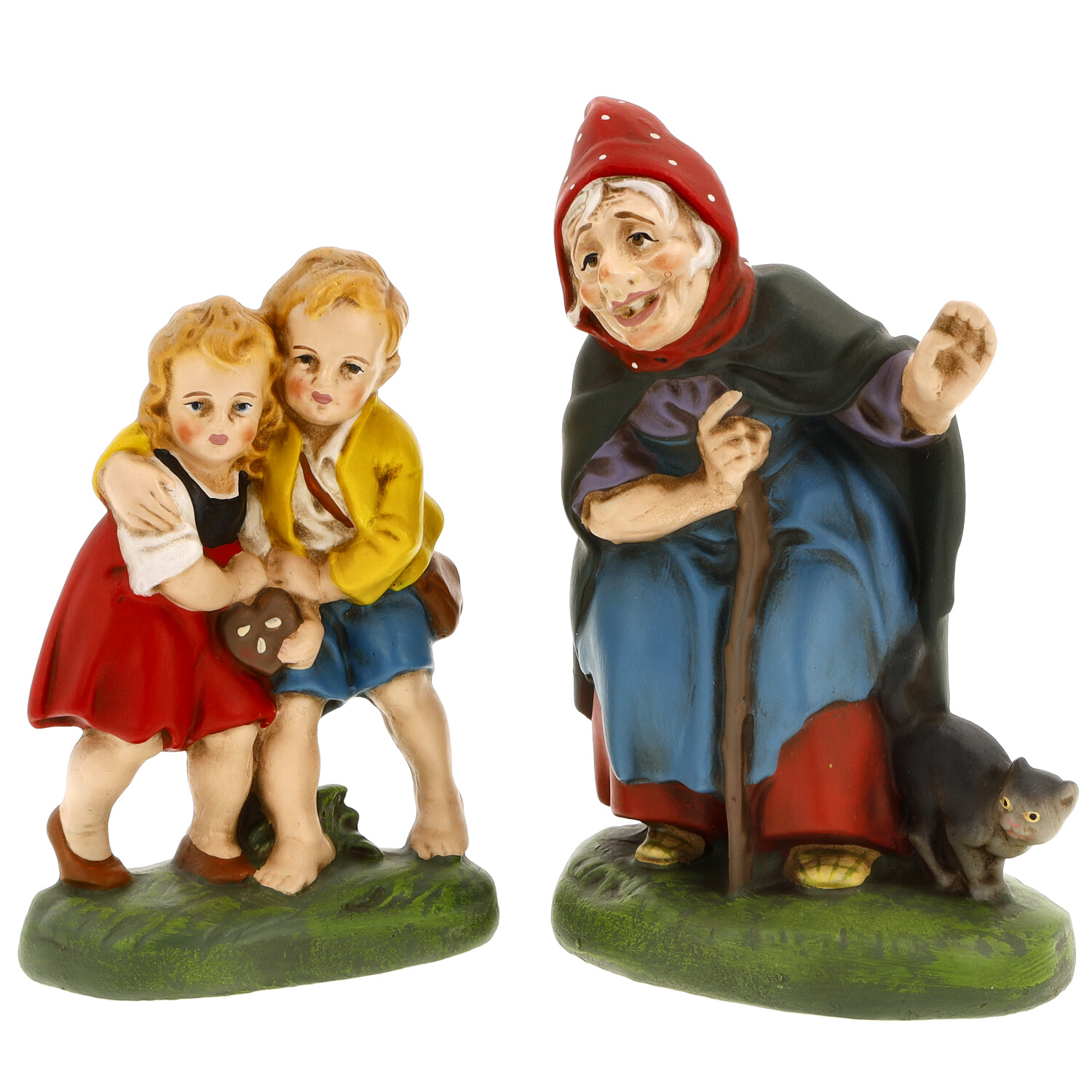 Hänsel und Gretel mit Hexe - Märchenfigur - Marolin Papiermaché - made in Germany