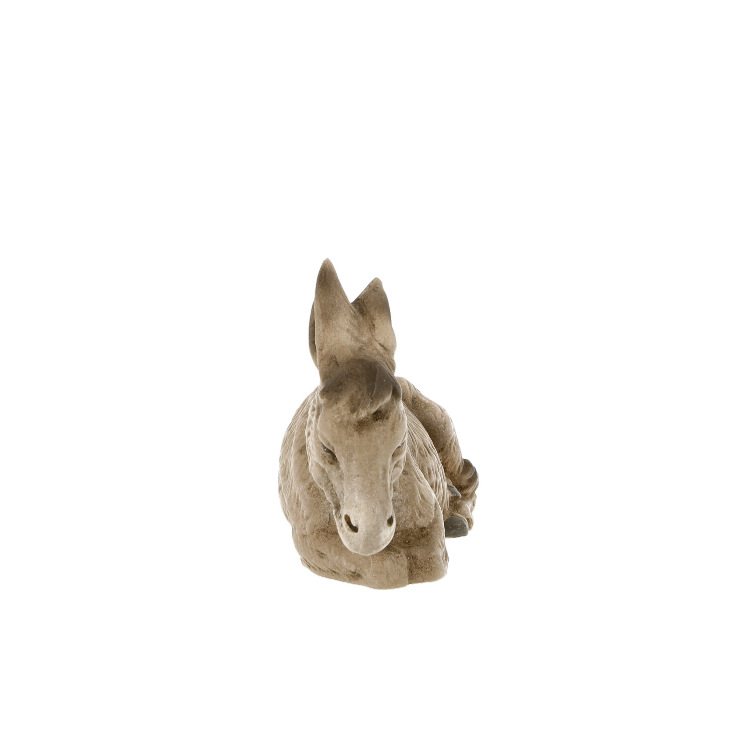 Liegende Esel-Figur als Dekoration, naturfarben
