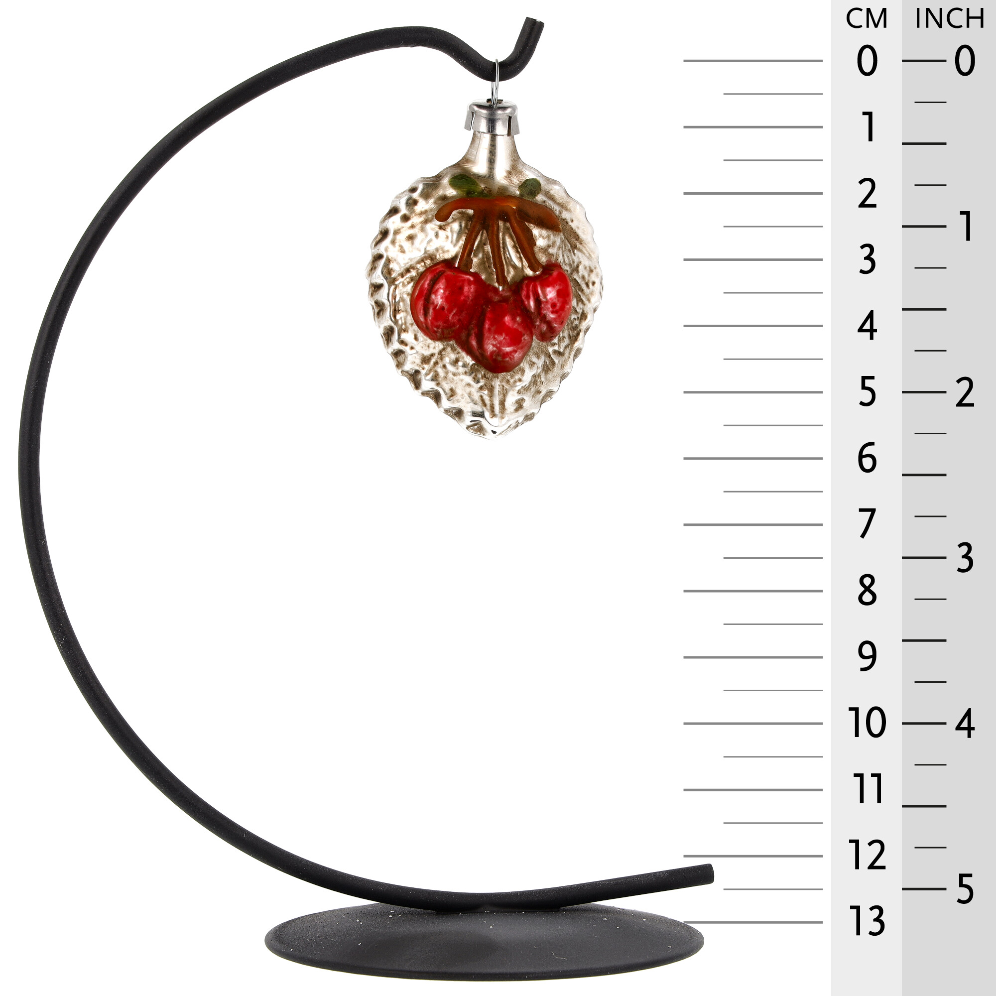 Nostalgisches Glasornament - Kirschen mit Blatt