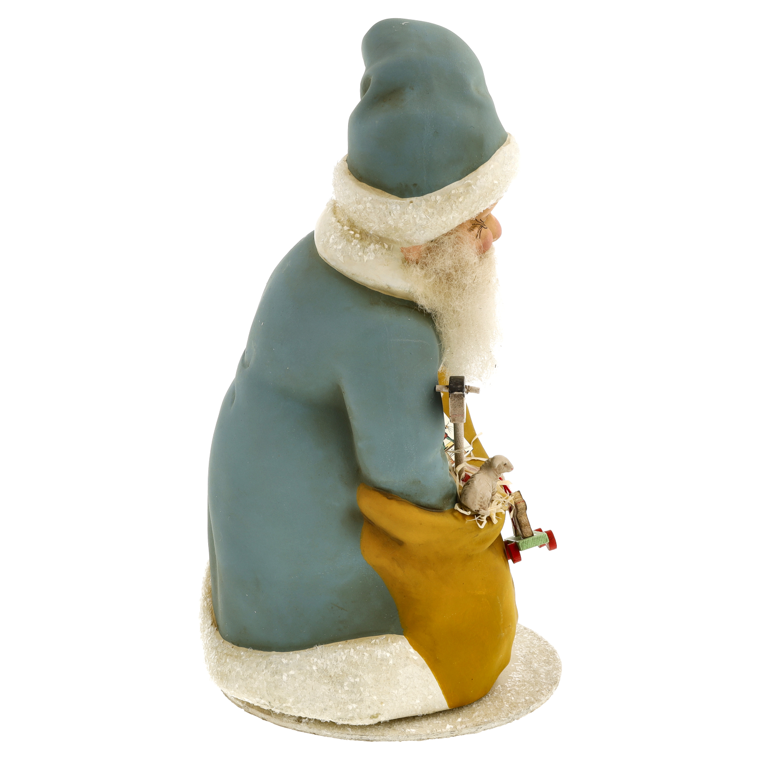 Weihnachtsmann-Dekofigur in Blau mit Geschenksack