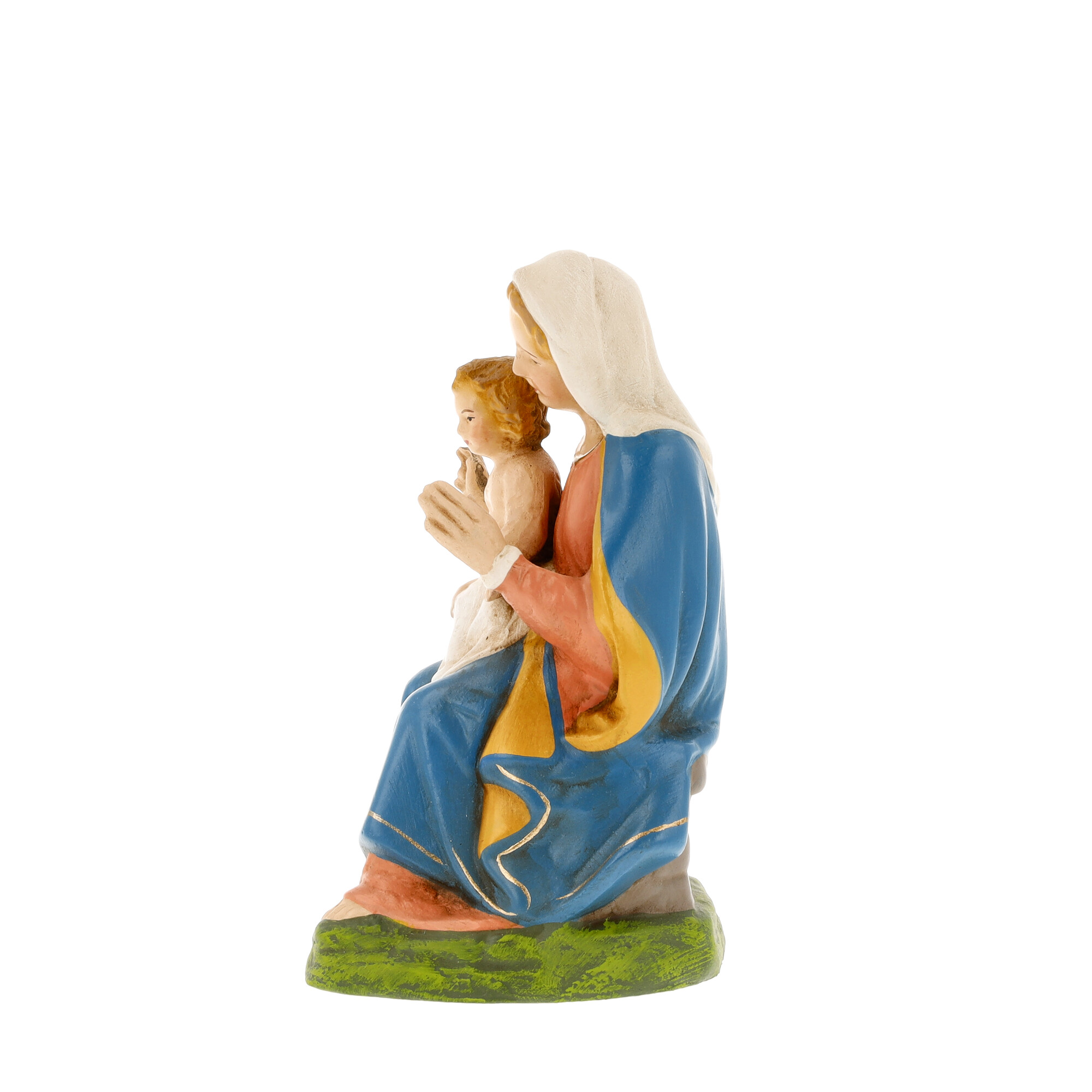 Madonna-mit-Kind-Figur, handbemalt