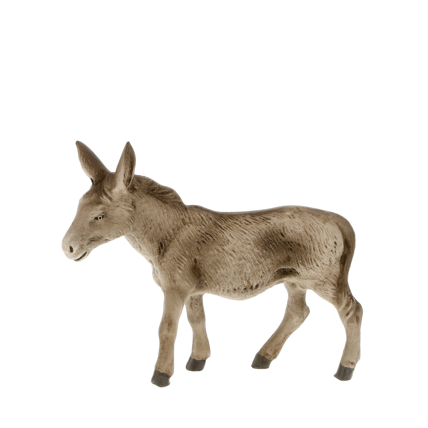 Graue Eselfigur, naturgetreu, Deko-Tierfigur