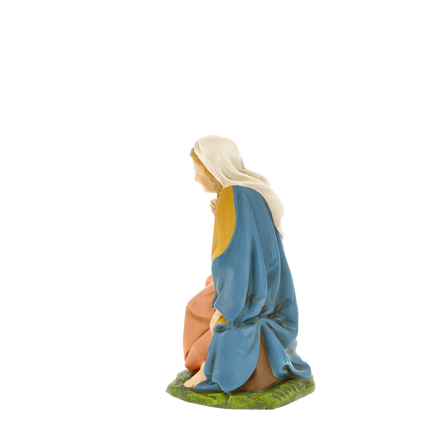 Handbemalte kniende Maria-Krippenfigur, Seitenansicht