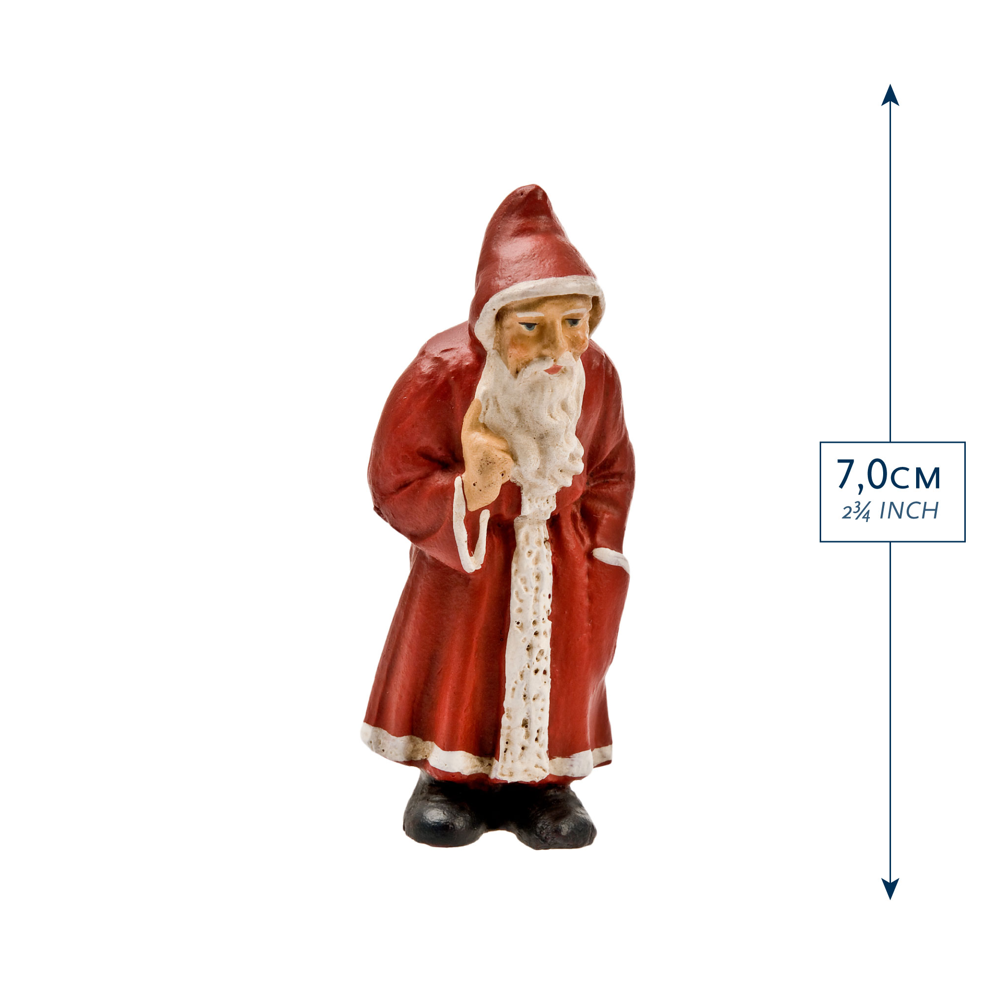 Rote Weihnachtsmann-Figur, 7 cm hoch, Weihnachtsdeko