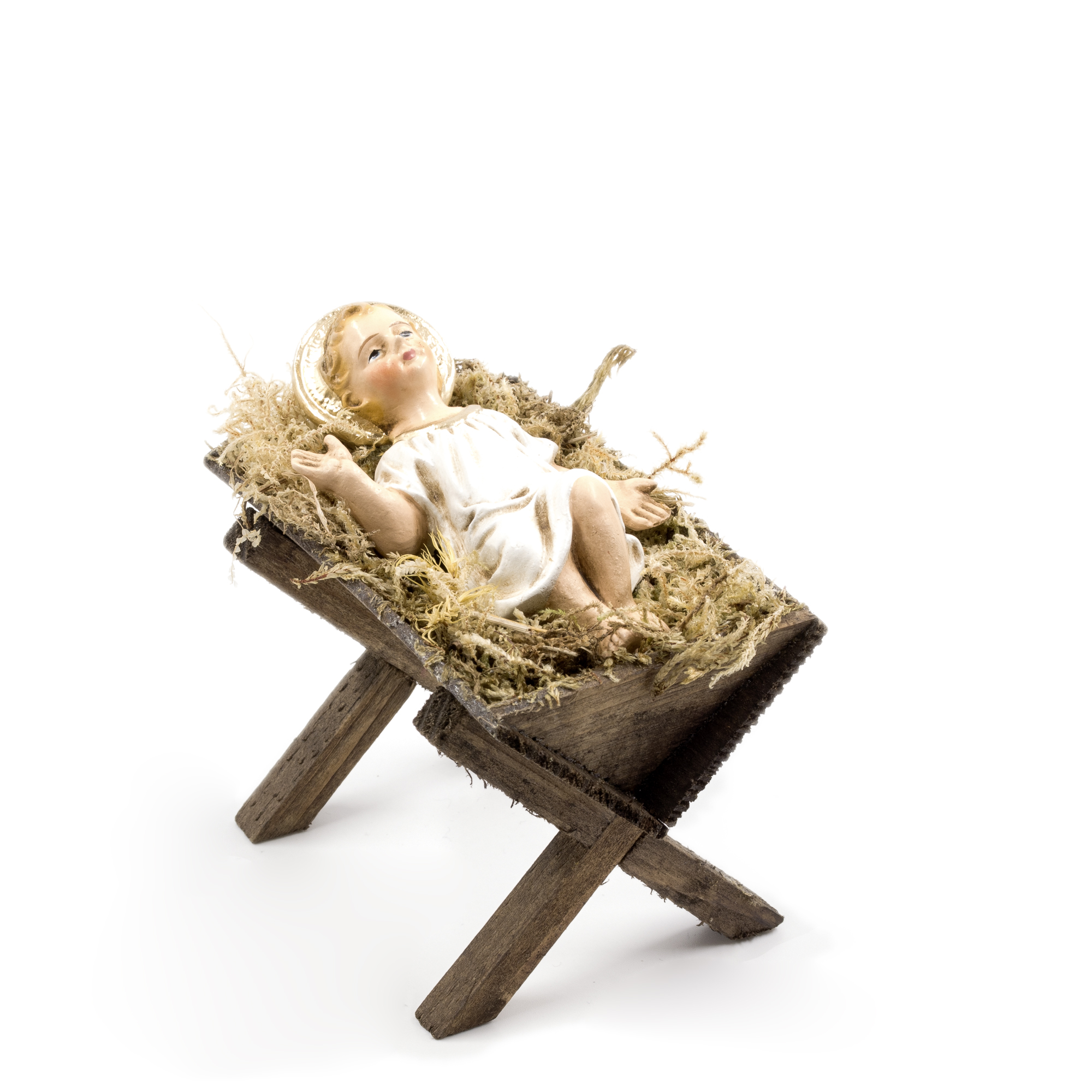 Holzkrippe mit Jesuskind, zu 21cm Figuren