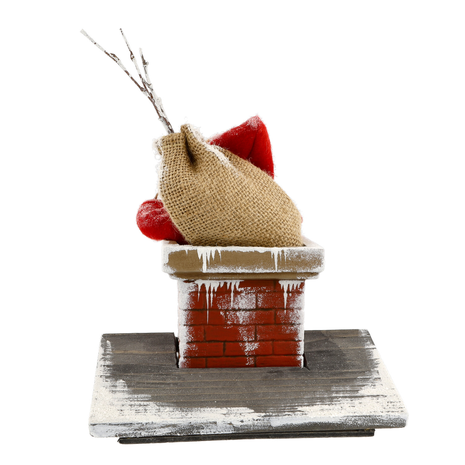 Weihnachtsmann im Schornstein - Marolin Papiermaché - made in Germany