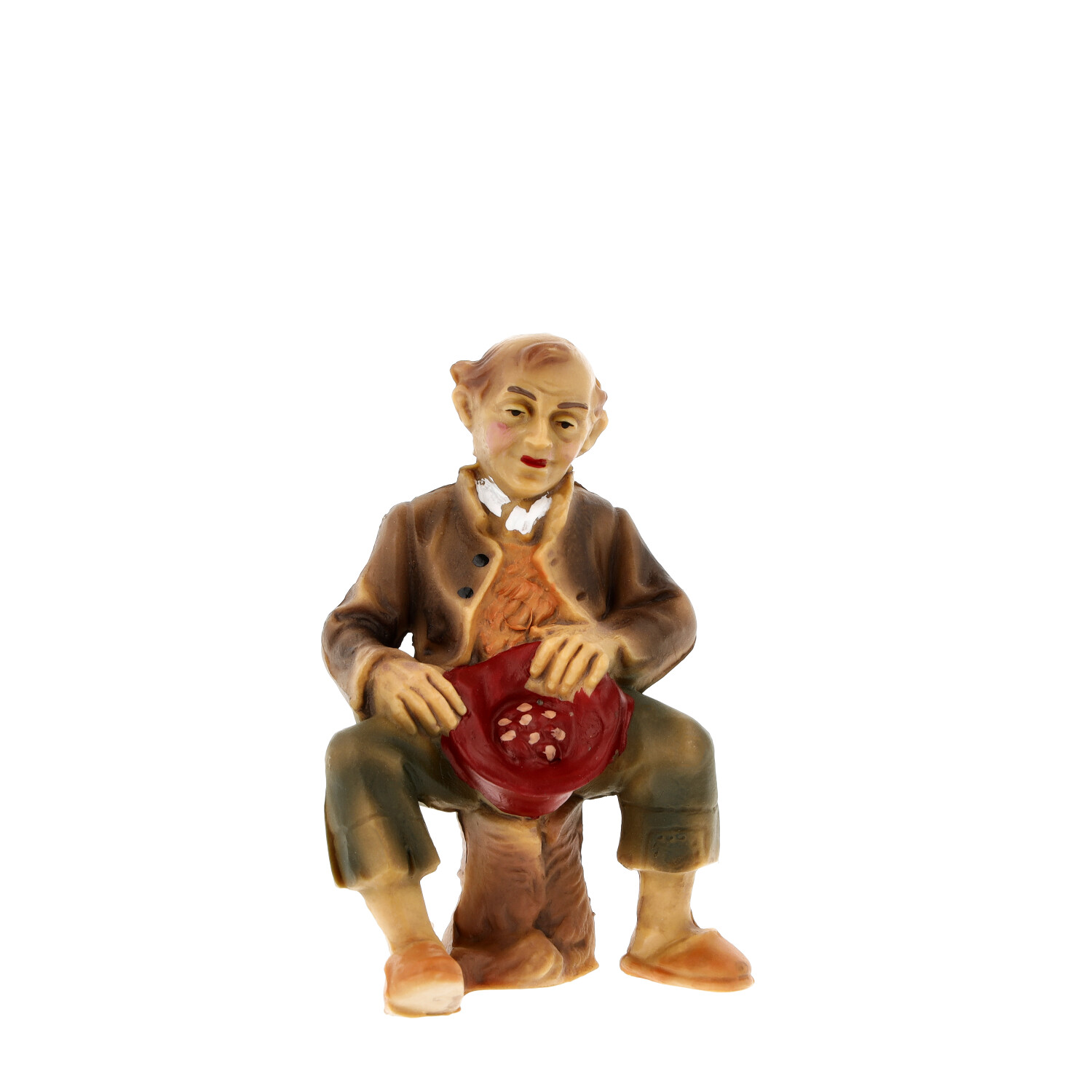 Hirte fütternd (sitzend) - Marolin Plastik - Krippenfigur aus Kunststoff - made in Germany
