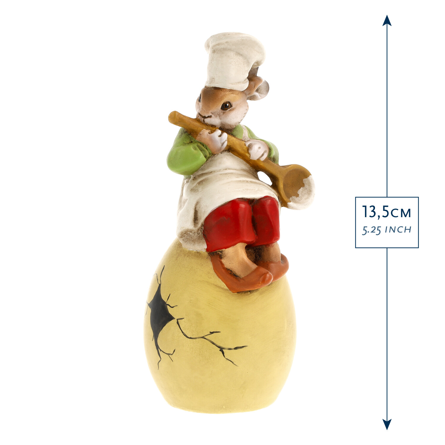 Osterdeko Maus als Koch auf Ei, 13,5 cm
