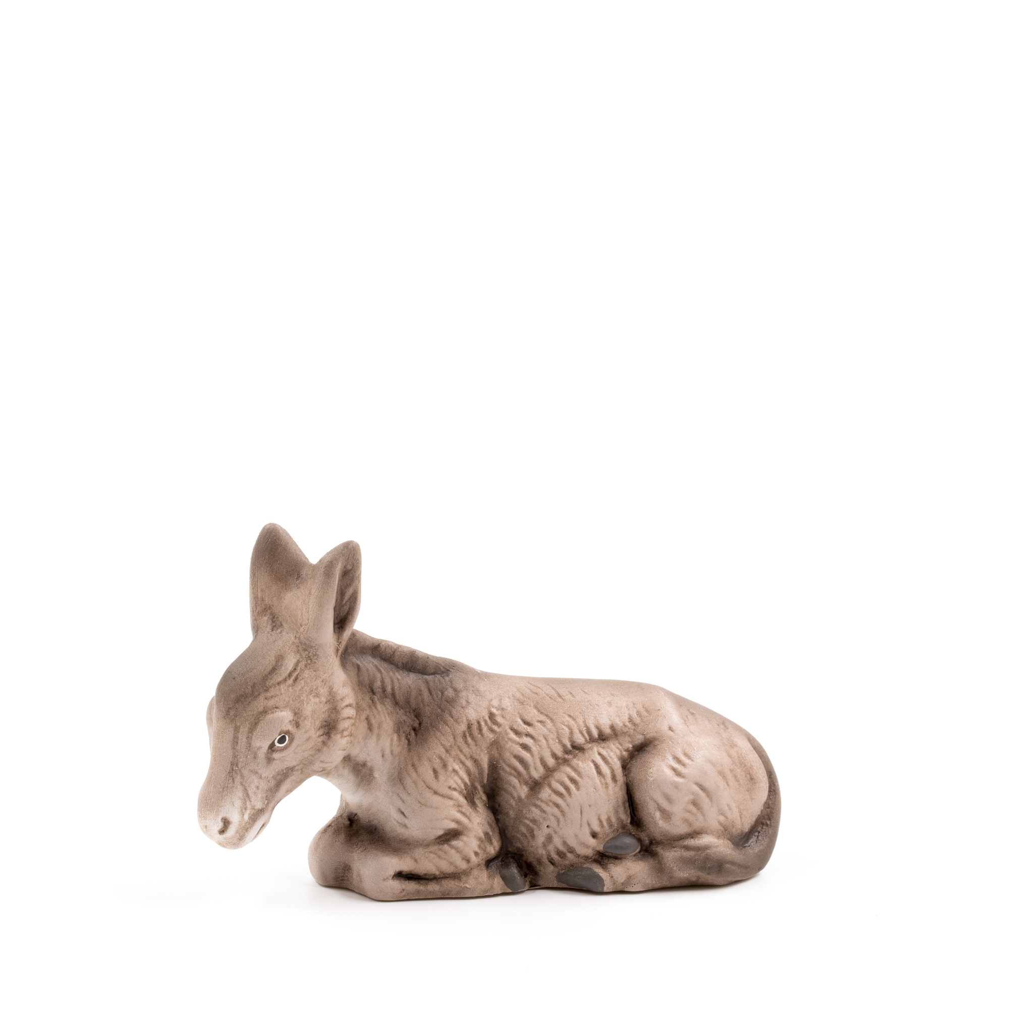 Eselfigur liegend für Weihnachtskrippe